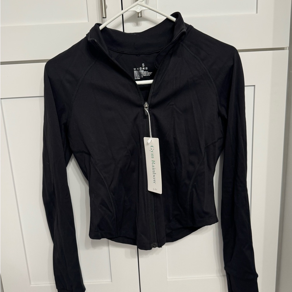 Black Zip-Up Athletic Jacket - Picture 6 of 8